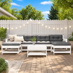 7 Piece Modular Garden Lounge Set with Cushions