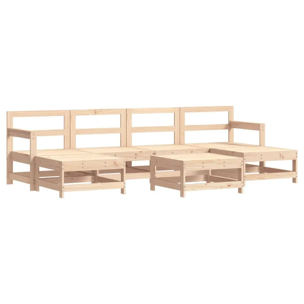7 Piece Solid Wood Garden Lounge Set with Cushions