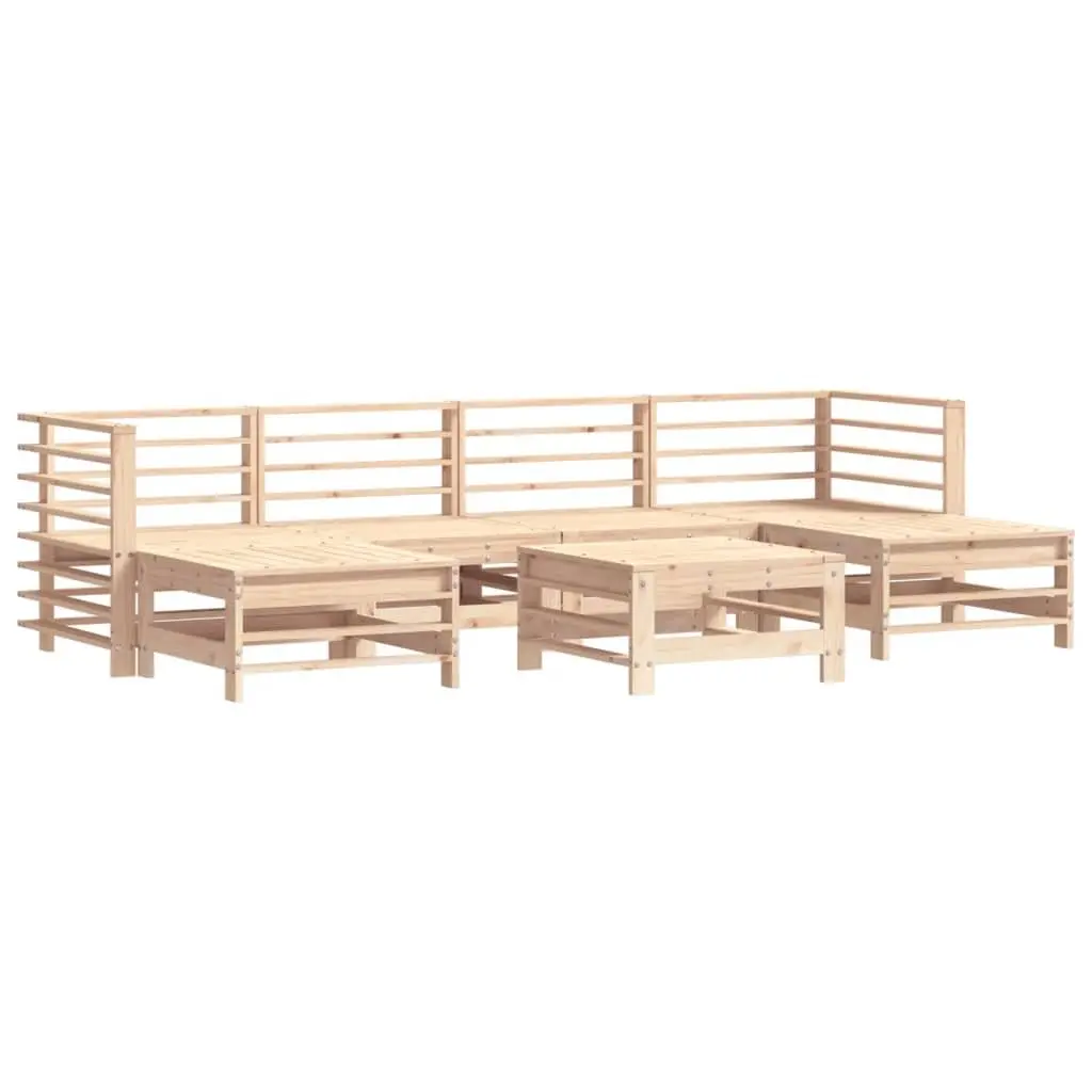 7 Piece Outdoor Solid Wood Garden Lounge Set with Cushions