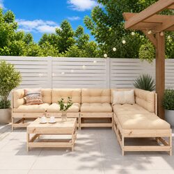 7-Piece Outdoor Garden Lounge Set with Cushions