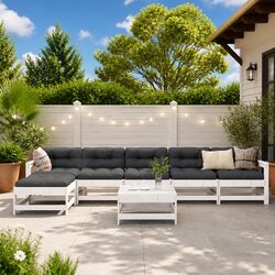 Sturdy 7-Piece Garden Lounge Set with Cushions