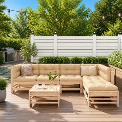 7 Piece Outdoor Garden Lounge Set with Cushions
