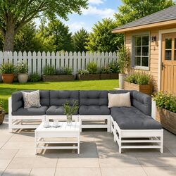 Premium 7 Piece Garden Lounge Set with Cushions