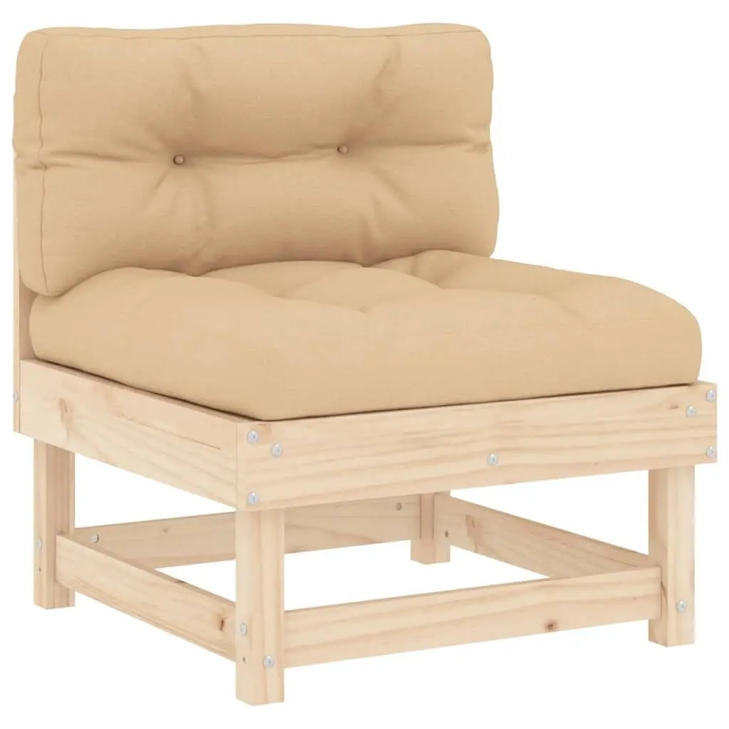 Garden Lounge Set Solid Pine Wood 6 Piece Outdoor Furniture Patio Sofa Brown with Cushions