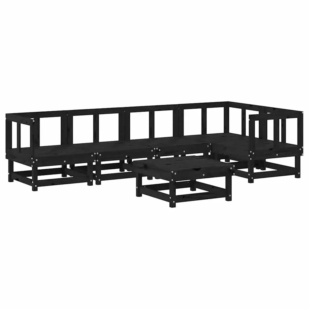 Solid Wood 6 Piece Garden Lounge Set with Cushions
