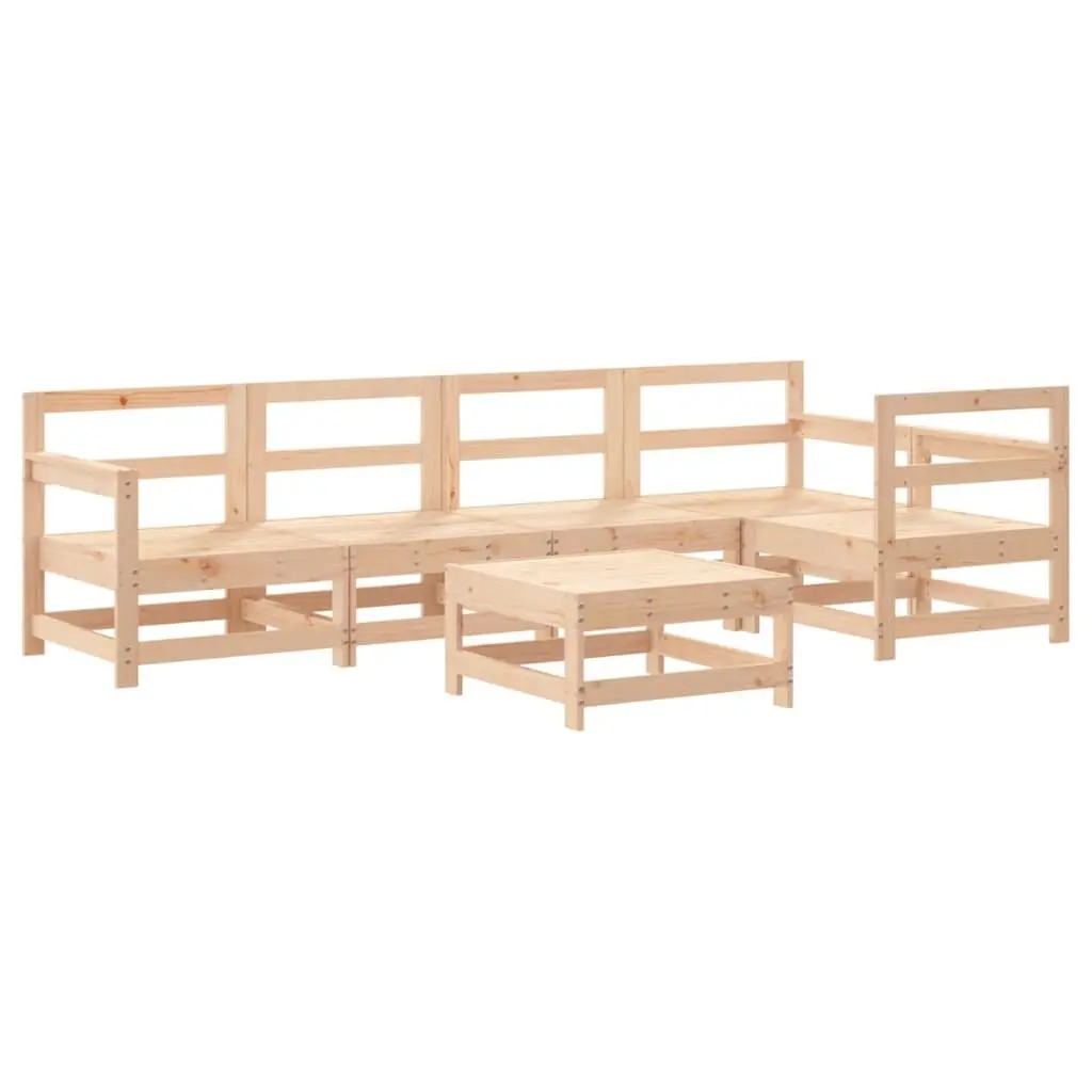 6-Piece Wooden Garden Lounge Set with Cushions