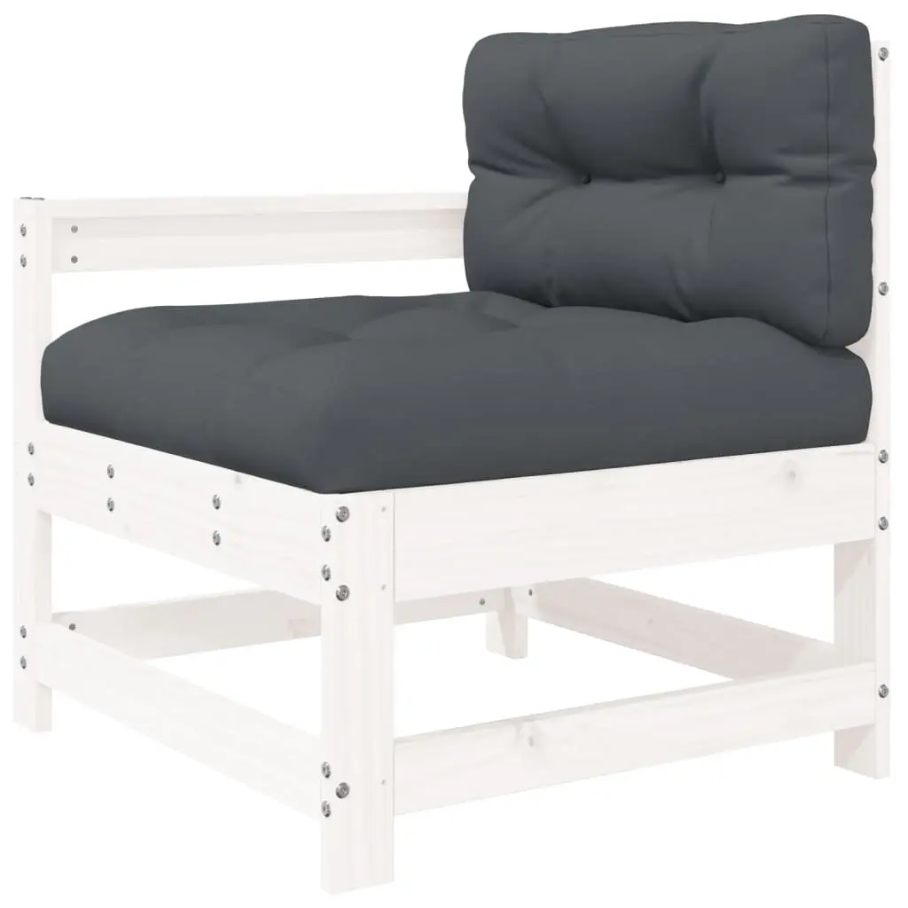 6-Piece White Garden Lounge Set with Cushions