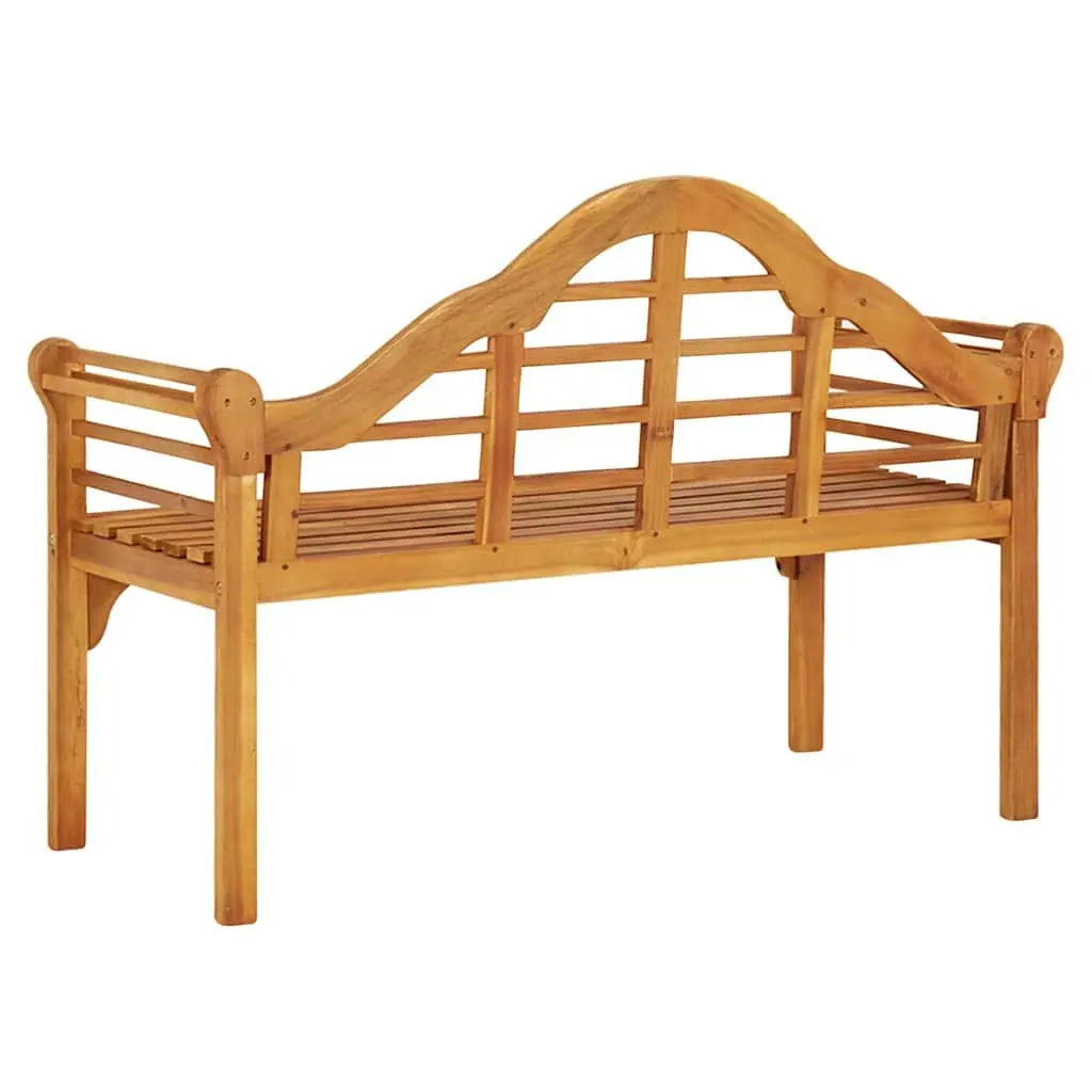 Solid Wood Acacia Garden Bench 125cm with Backrest