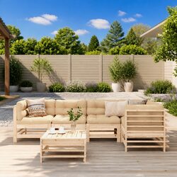 6-Piece Garden Lounge Set with Cushions in Brown