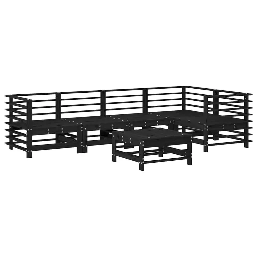 Garden Lounge Set 6 Piece Outdoor Furniture Patio Sectional Sofa with Cushions