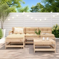 5 Piece Outdoor Garden Lounge Set with Cushions