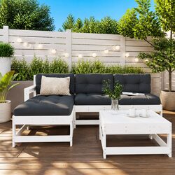 5 Piece Wooden Garden Lounge Set with Cushions