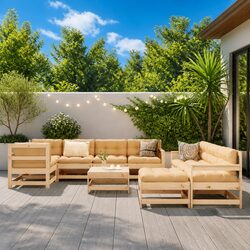 Sturdy 10 Piece Outdoor Furniture Garden Lounge Set