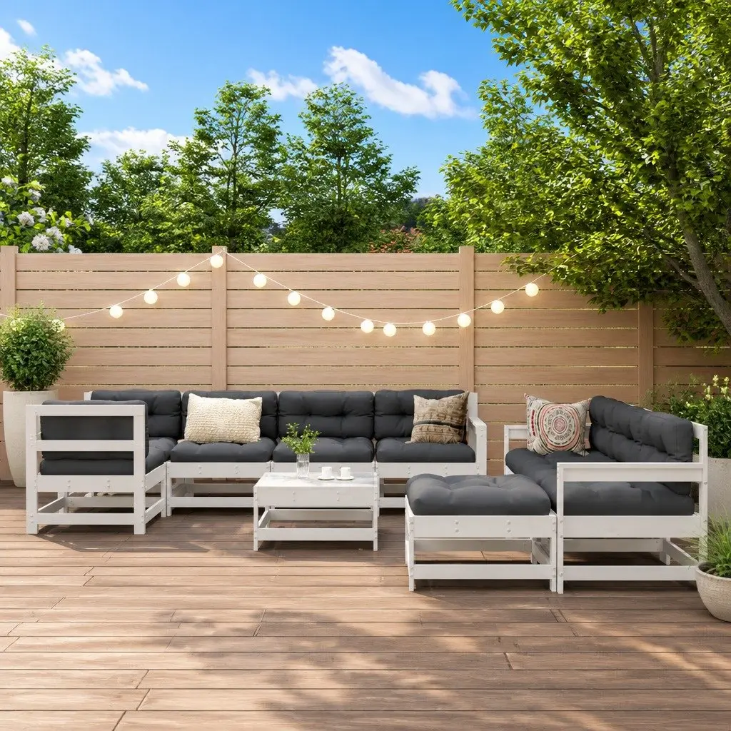 10 Piece Outdoor Lounge Set with Cushions