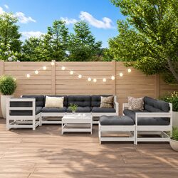 High-Quality 10 Piece Outdoor Lounge Set with Cushions