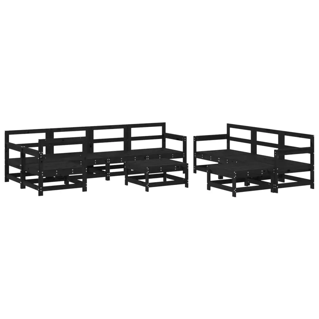 10-Piece Black Modular Garden Lounge Set