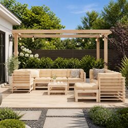 Outdoor 10 Piece Garden Lounge Set with Cushions