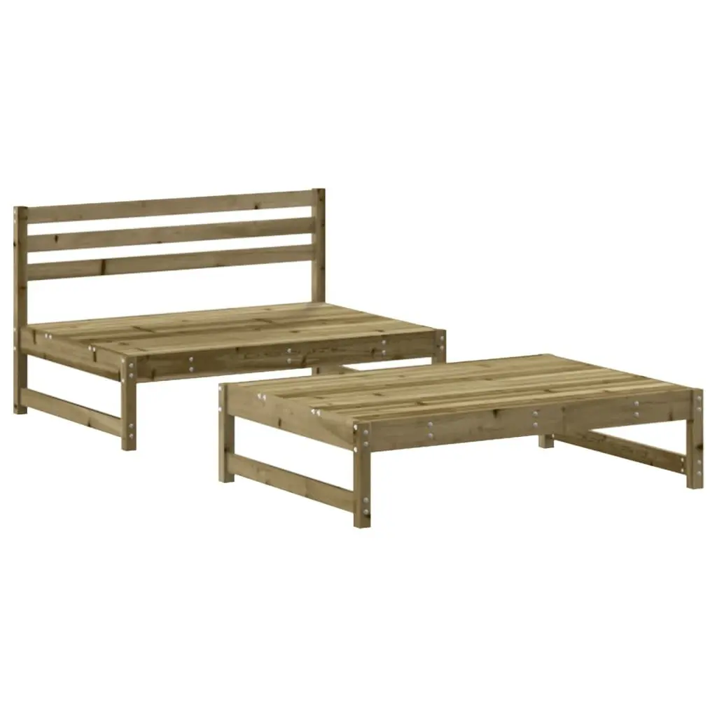 Garden Lounge Set Impregnated Pine Wood 2 Piece Brown