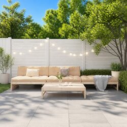 Garden Lounge Set 4 Piece Outdoor Furniture Solid Wood Modular Sofa with