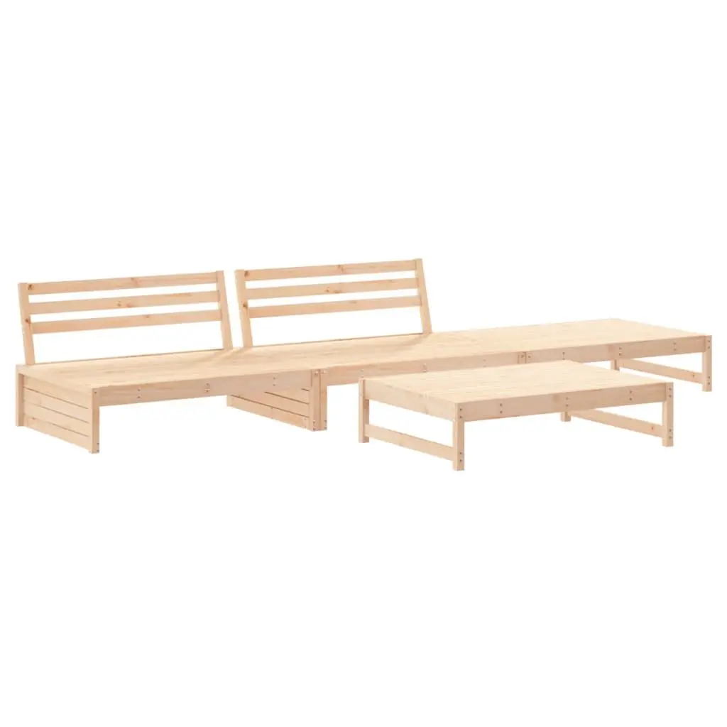 Garden Lounge Set 4 Piece Outdoor Furniture Solid Wood Modular Sofa with