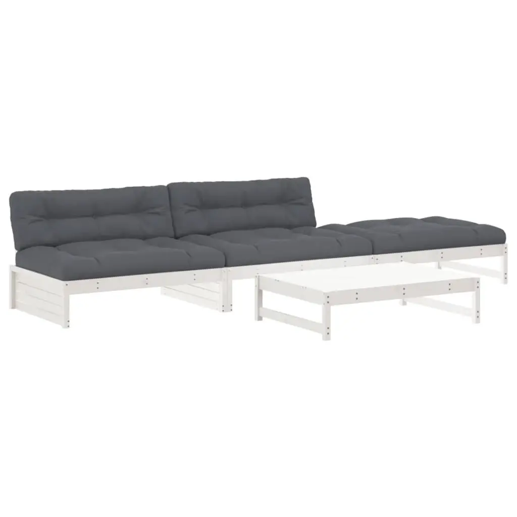 4-Piece Outdoor Garden Lounge Set with Cushions