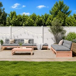 Durable 6 Piece Wooden Garden Lounge Set with Cushions