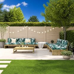 6-Piece Garden Lounge Set with Cushions in Brown