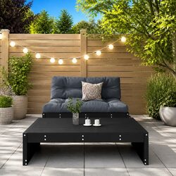 Stylish Black Wood Garden Lounge Set 2 Piece with Cushions