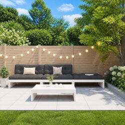 4 Piece Outdoor Wooden Lounge Set with Cushions
