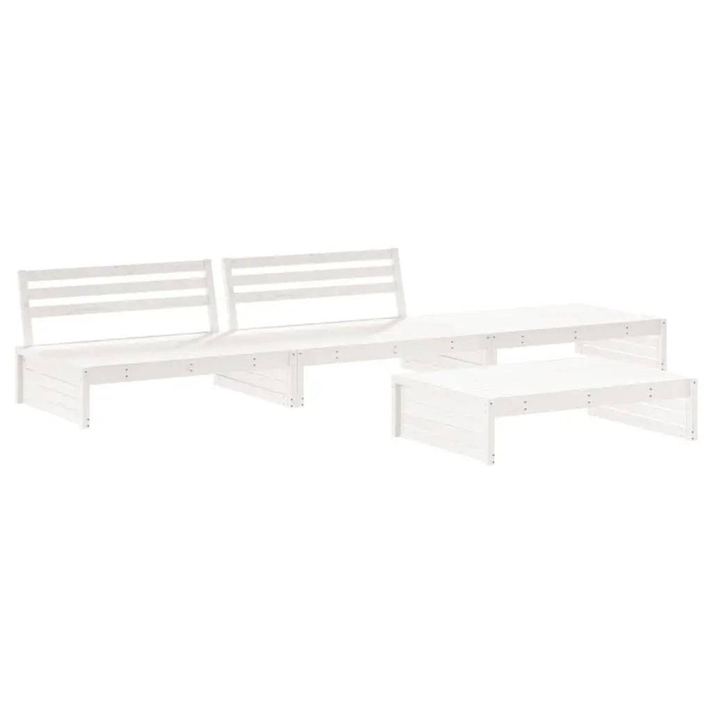 4 Piece Outdoor Wooden Lounge Set with Cushions