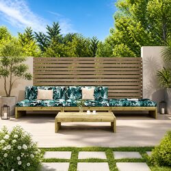 4-Piece Wooden Garden Lounge Set with Cushions