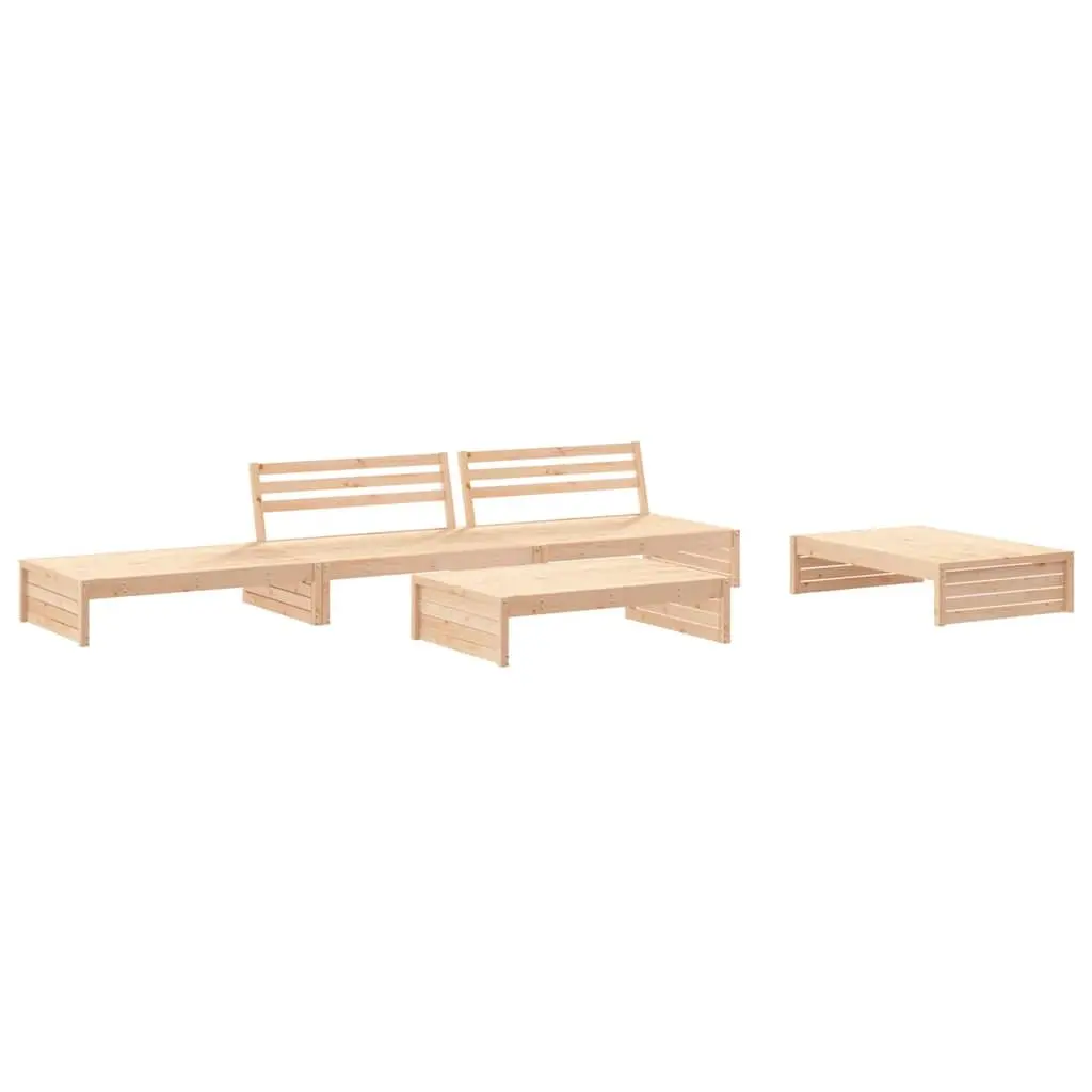 5-Piece Solid Wood Garden Lounge Set with Cushions