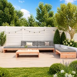 Sturdy 5 Piece Solid Wood Garden Lounge Set with Cushions