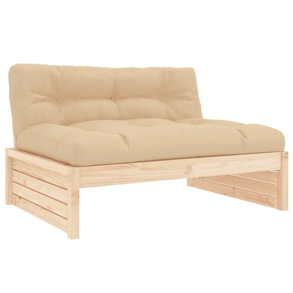 Garden Lounge Set Solid Wood 6 Piece Modular Patio Furniture Brown