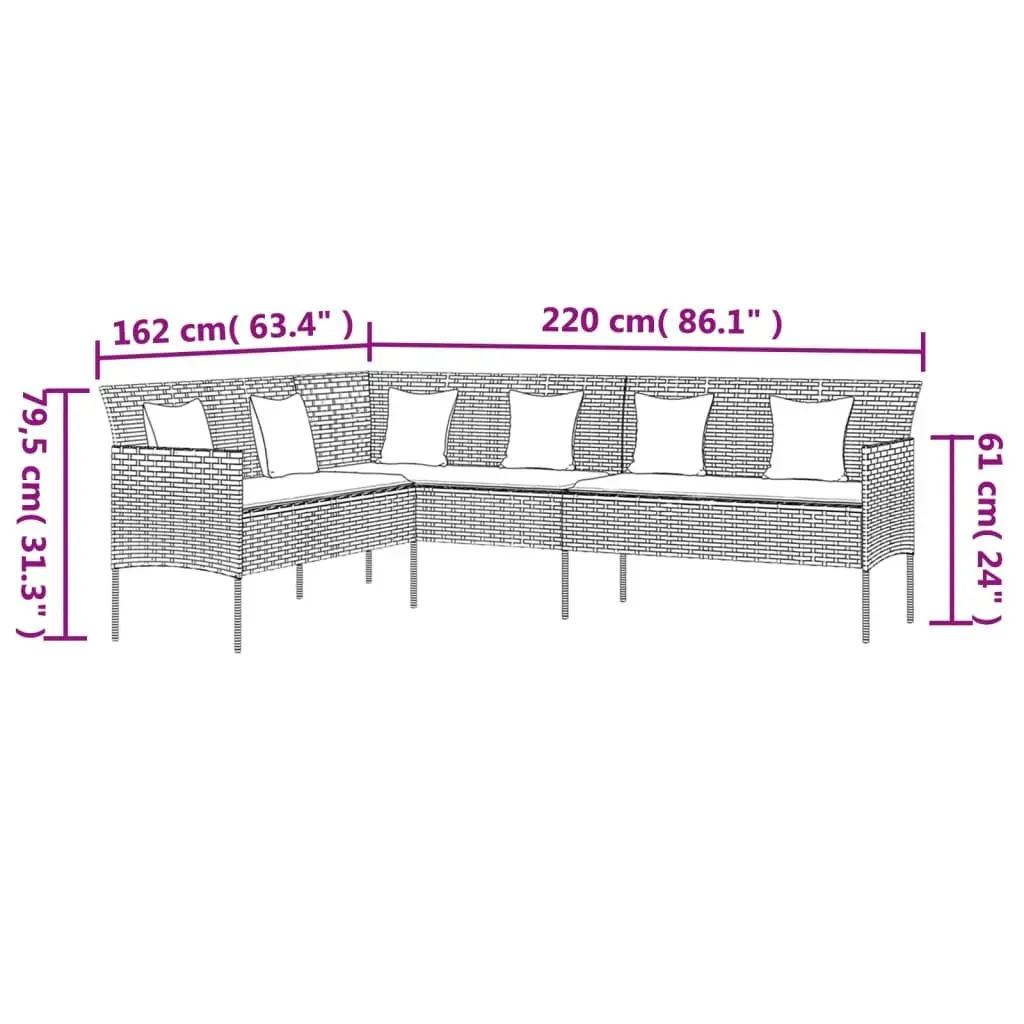 6-Piece Grey Garden Dining Set with Cushions
