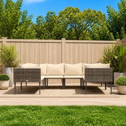 Stylish 6 Piece Outdoor Garden Lounge Set with Cushions