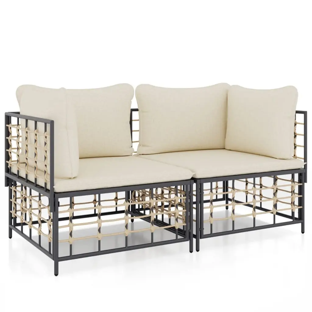 Outdoor Corner Sofa Set with Padded Cushions