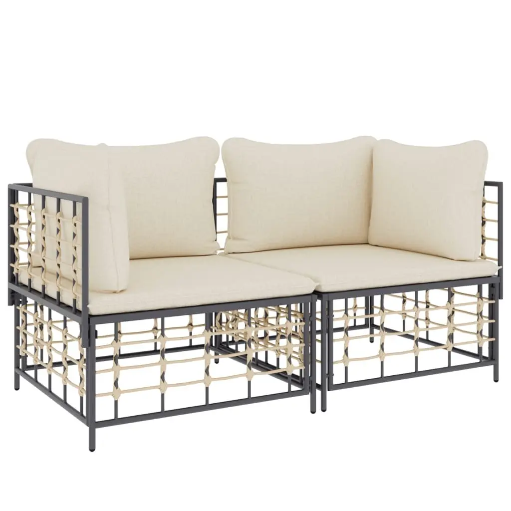 Outdoor Corner Sofa Set with Padded Cushions