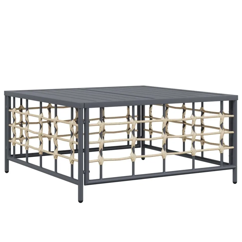 Outdoor Lounge Set Poly Rattan Anthracite 3 Piece Garden Furniture