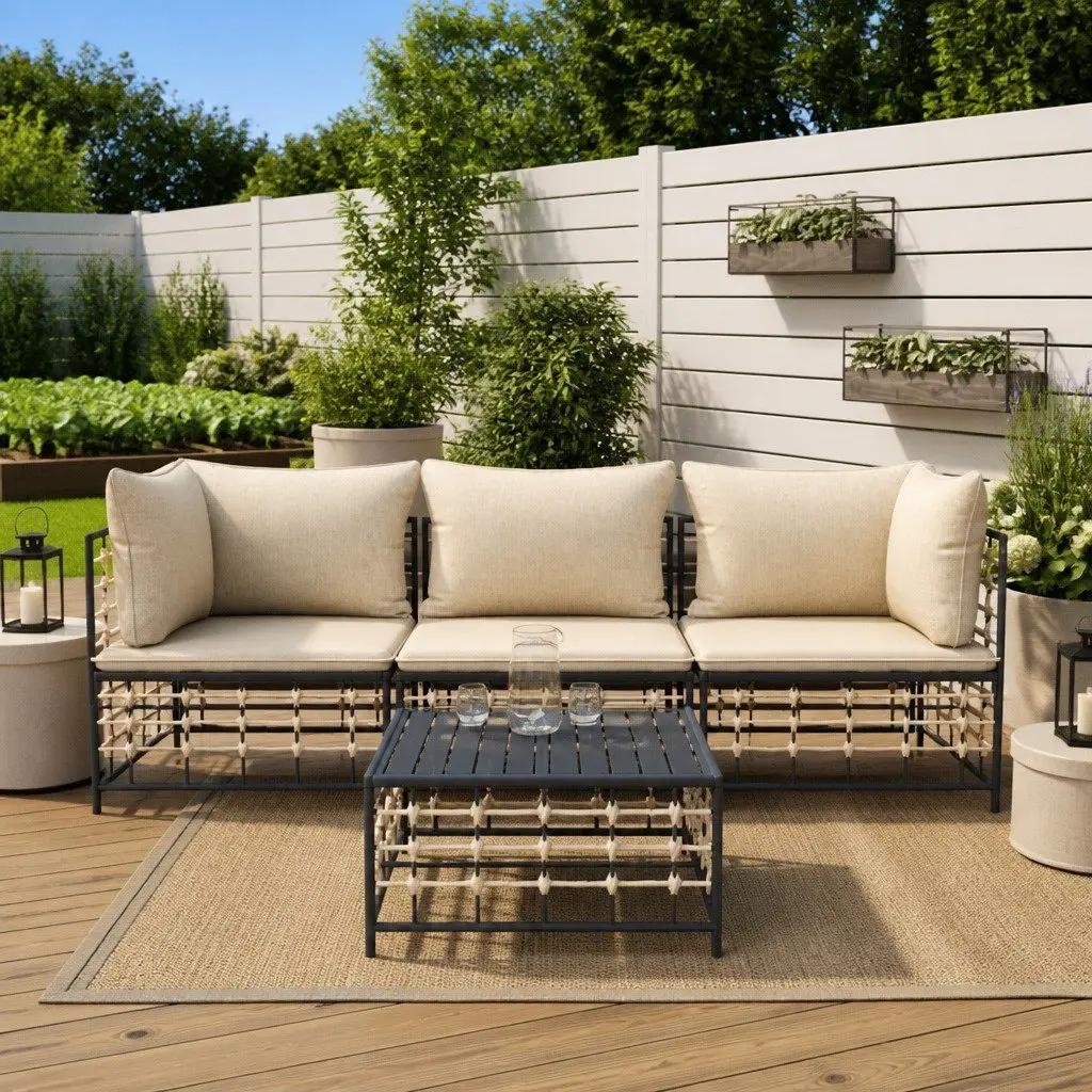 4-Piece Anthracite Outdoor Garden Lounge Set