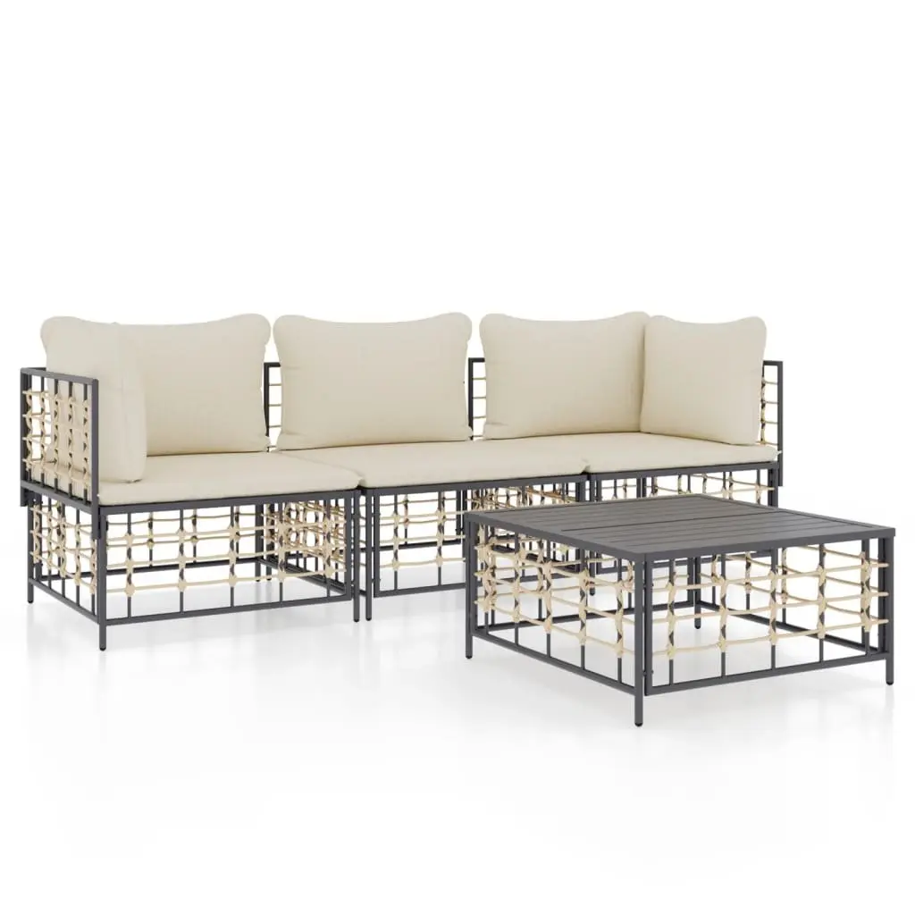4-Piece Anthracite Outdoor Garden Lounge Set