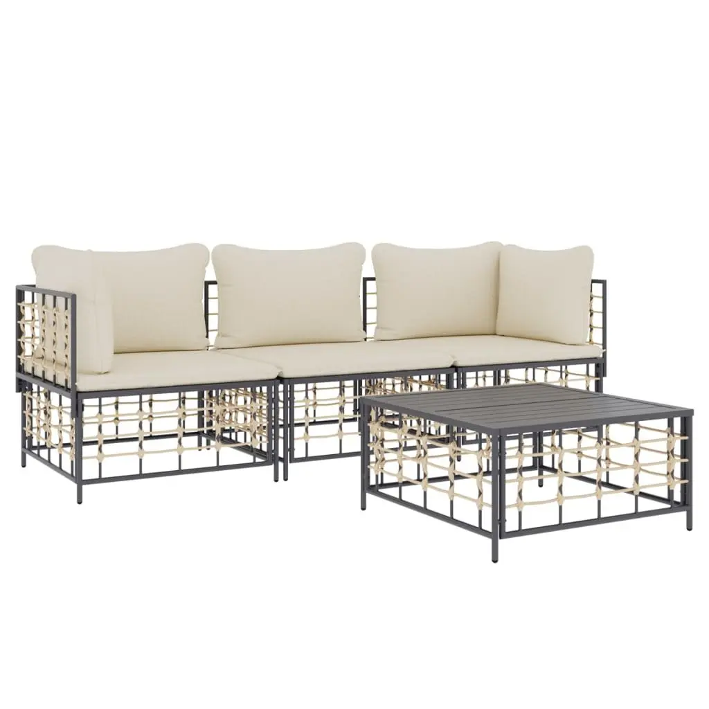 4-Piece Anthracite Outdoor Garden Lounge Set