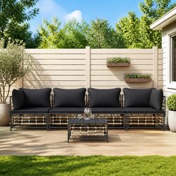 Durable 5 Piece Anthracite Garden Lounge Set