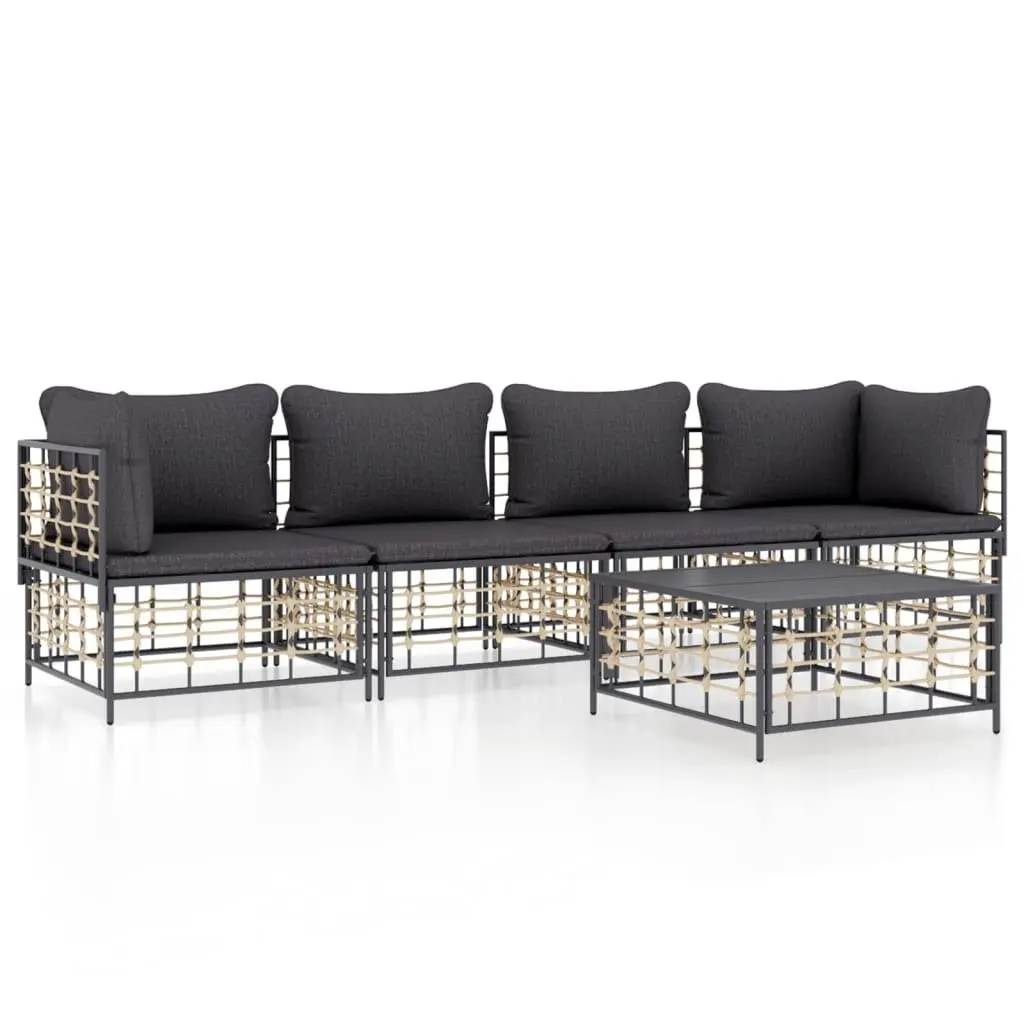5 Piece Anthracite Garden Lounge Set