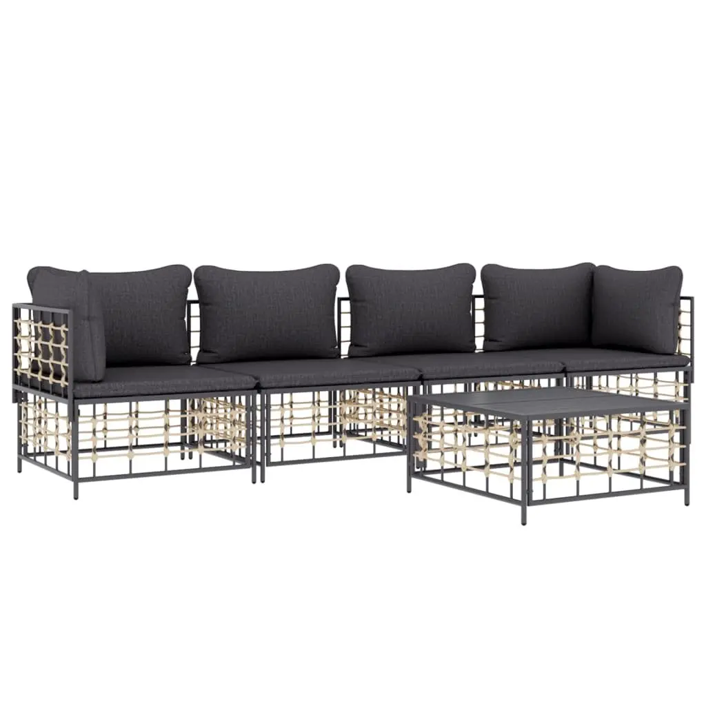 5 Piece Anthracite Garden Lounge Set