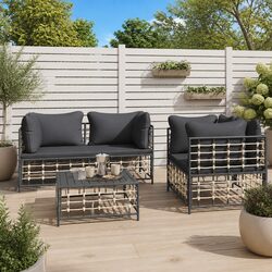 5-Piece Durable Garden Lounge Set with Cushions