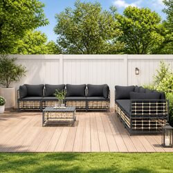 Durable 9-Piece Outdoor Lounge Set with Cushions