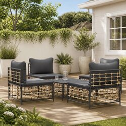 5-Piece Outdoor Garden Lounge Set with Cushions