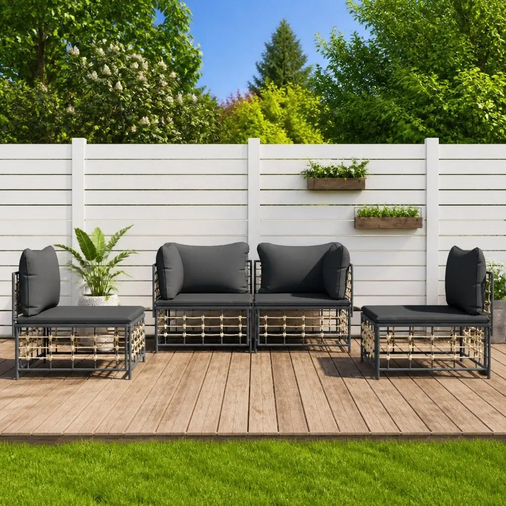 4-Piece Outdoor Lounge Set in Anthracite