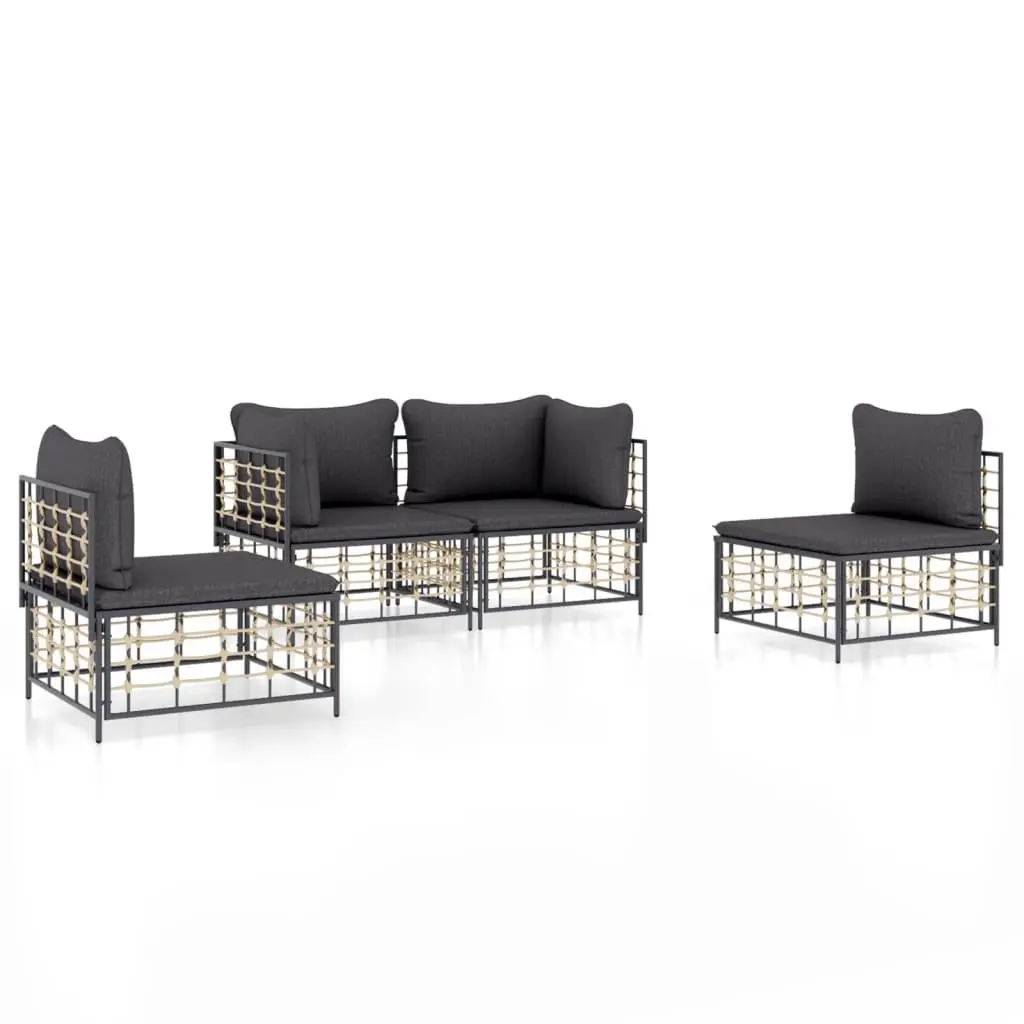 4-Piece Outdoor Lounge Set in Anthracite
